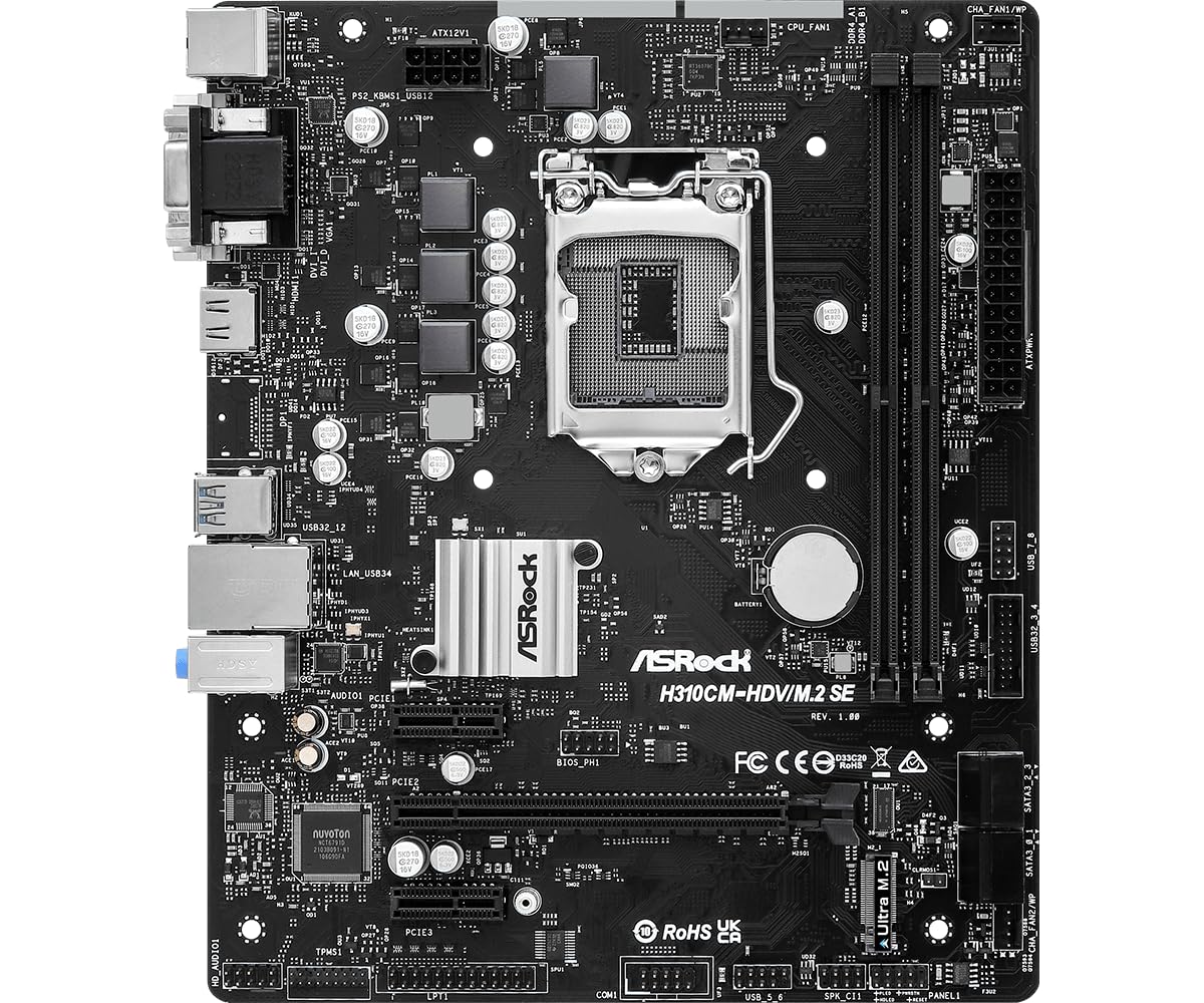 ASRock H310CM-HDV/M.2 SE Motherboard Supports 9th, 8th, 7th and